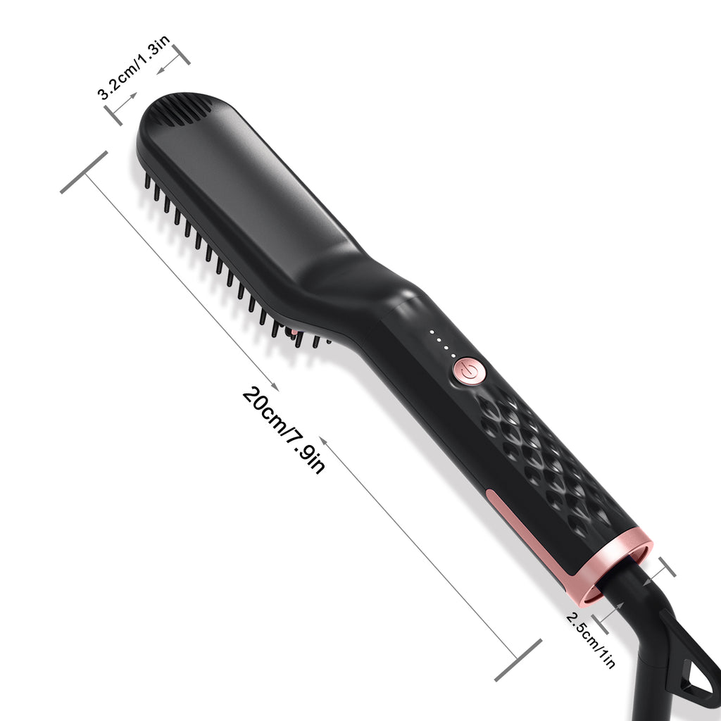 Straightening Brush and Beard Comb Set