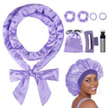 Purple Satin Heatless Curlers  to Sleep In Overnight